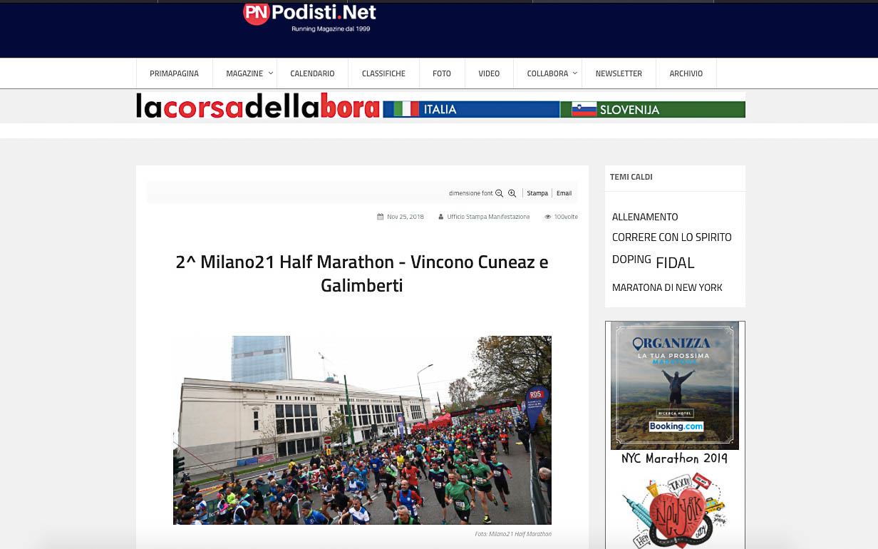 MIlano Half marathon 2018