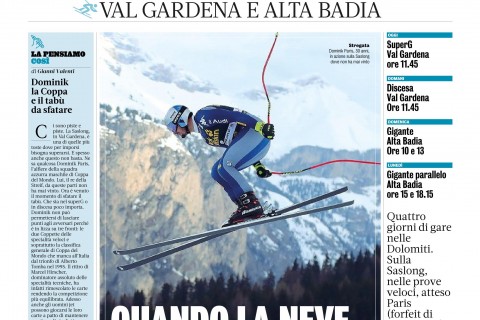 Gazzetta Dicembre 2019 –  FIS Alpine Ski World Cup