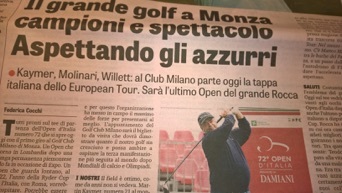 Golf – Open Italia 2015, Gazzetta dello Sport – Giugno 2015