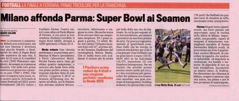 SuperBowl Italiano, Gazzetta dello Sport – n.158 7 Luglio 2014