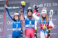 SKIING - FIS SKI WORLD CUP, Super G Ladies.La Thuile, Valle D'Aosta, Italy2020-02-29 - SaturdayImage shows Pdium BRIGNONE Federica,ORTLIEB Nina (AUT),SUTER Corinne (SUI)