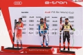 ALPINE SKIING - FIS WC 2023-2024Men's World Cup DHBormio, Lombardia, Italy2023-12-28 - ThursdayImage shows: ODERMATT Marco (SUI) SECOND CLASSIFIED - SARRAZIN Cyprien (FRA) FIRST CLASSIFIED - ALEXANDER Cameron  (CAN) 3rd CLASSIFIED